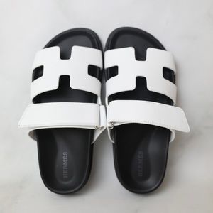 Hermes Chypre sandal in white, size 38.5